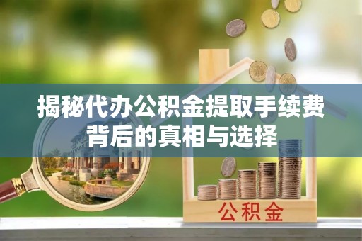 卫辉揭秘代办公积金提取手续费背后的真相与选择