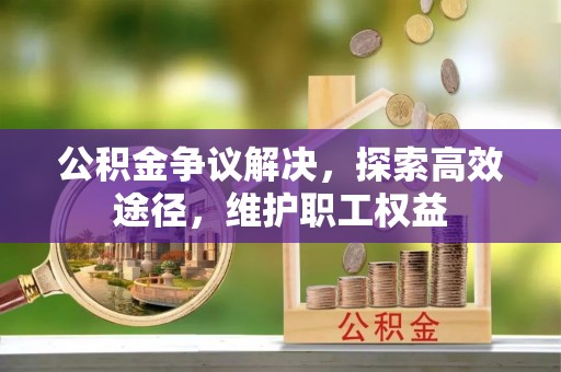 卫辉公积金争议解决，探索高效途径，维护职工权益