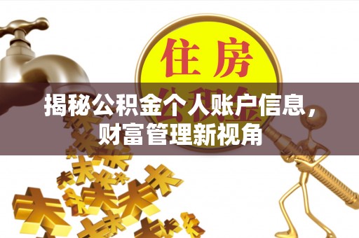 卫辉揭秘公积金个人账户信息，财富管理新视角